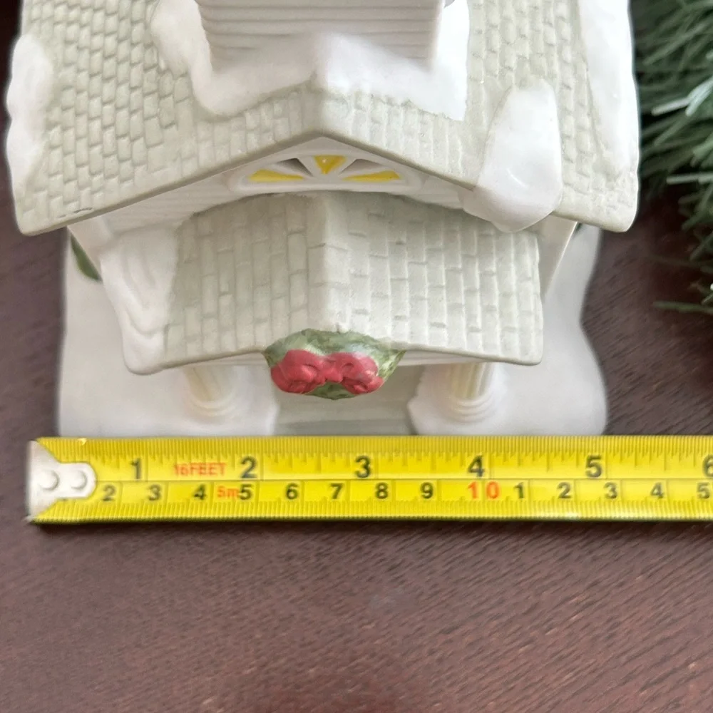 Vintage PartyLite Village THE CHURCH Porcelain Bisque Tealight Candle Holder